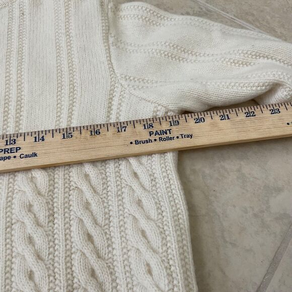 VTG. Pendleton 100% Lambs wool sweater women’s size L crop cable knit turtleneck - Picture 8 of 12